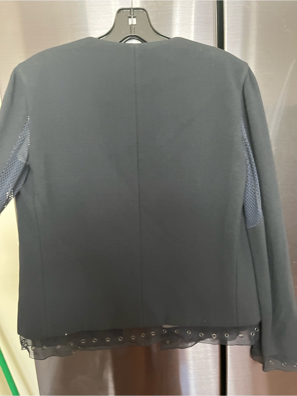 Vintage Prada Runway Silk Jacket Eyelet Trim - Picture 10 of 15